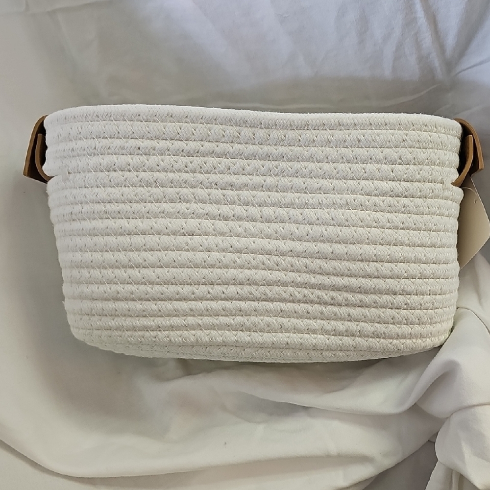 White Woven Storage Basket